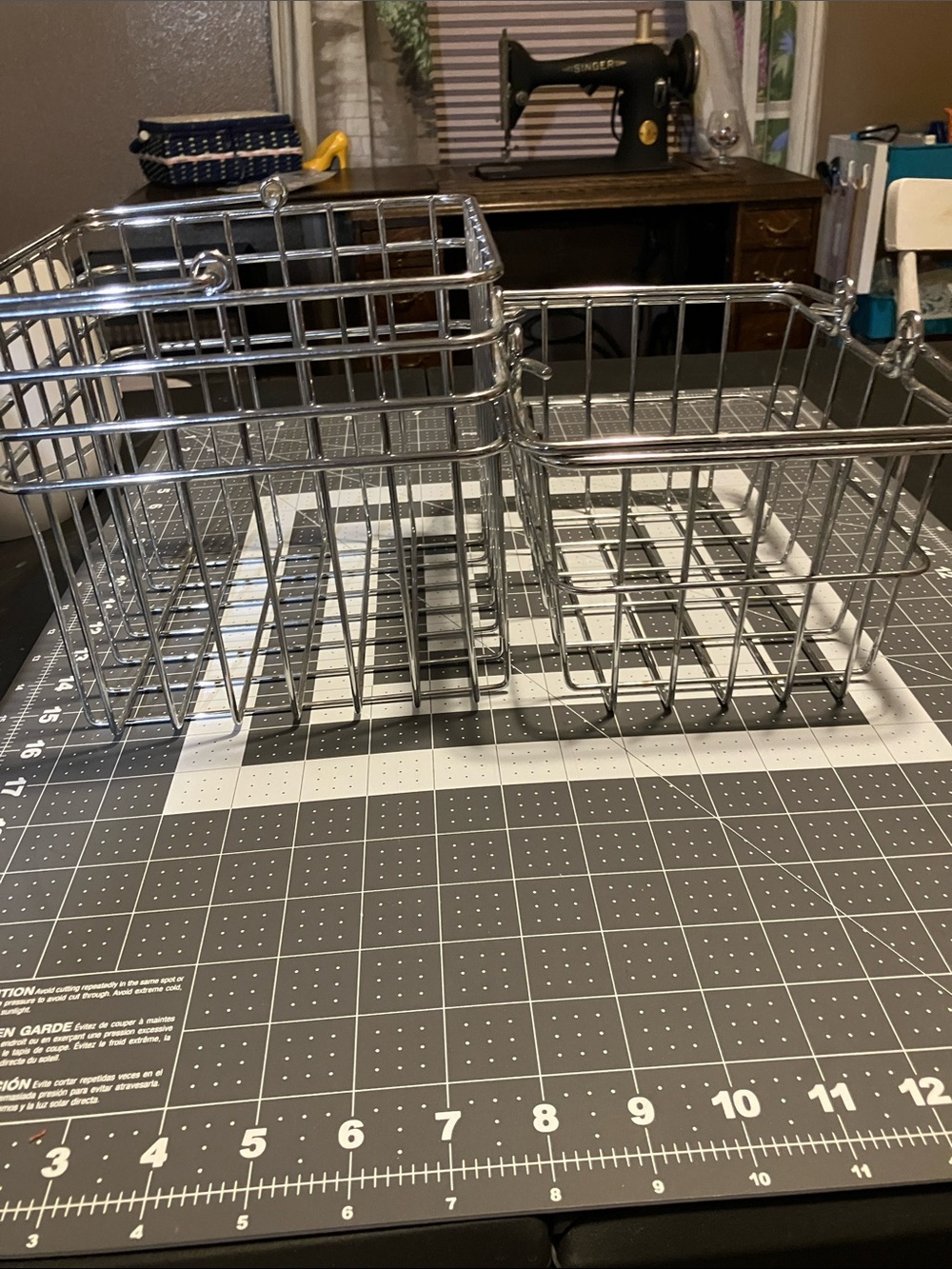 Two stainless steel baskets